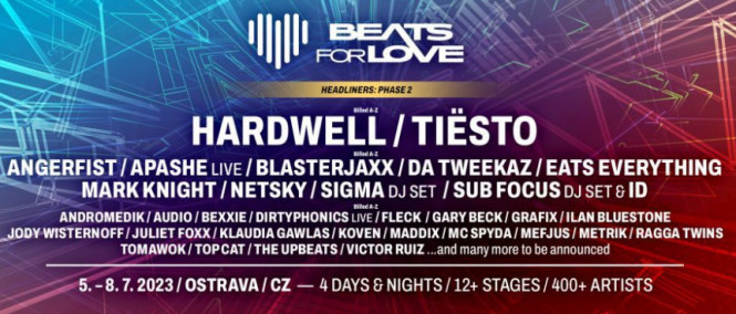 Beats for Love révèle une autre mégastar – Hardwell se dirige également vers Ostrava