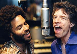 Mick Jagger a Lenny Kravitz
