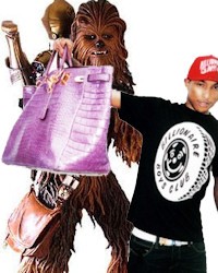 Pharrell Williams + Chewbacca bags